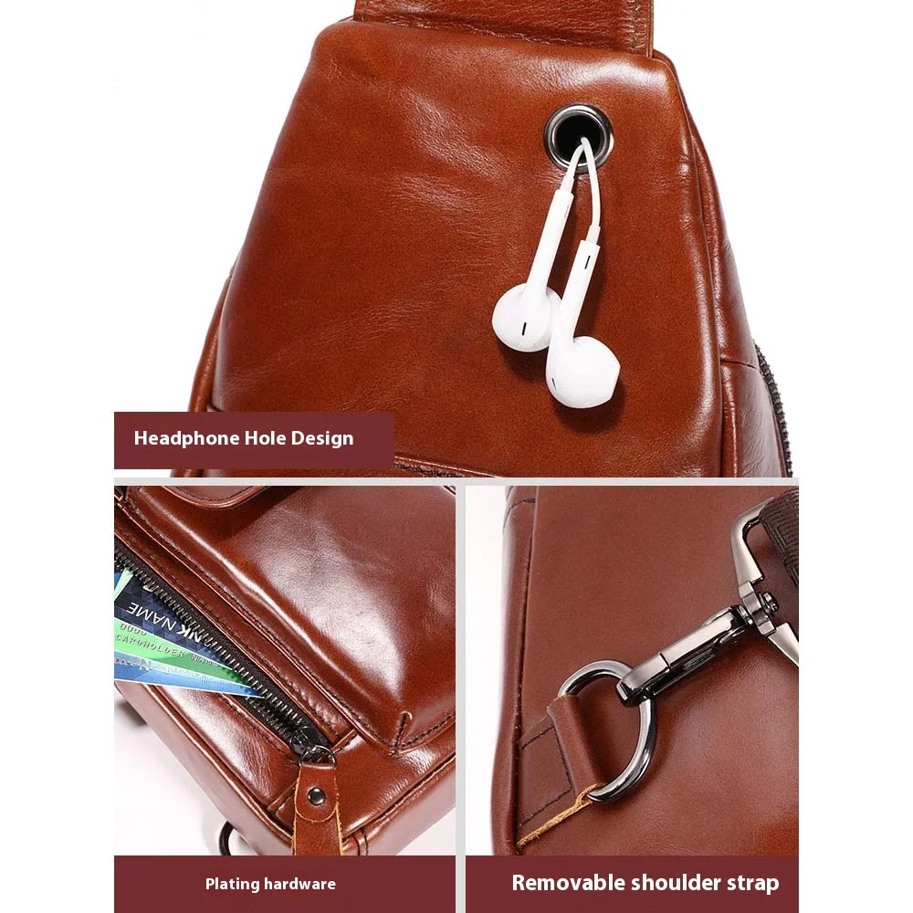 Imagem -04 - Bolsa Crossbody de Couro Genuíno para Homens Sling Luxuoso Couro Casual ao ar Livre Bolsa Mensageiro de Viagem Masculina de Alta Qualidade