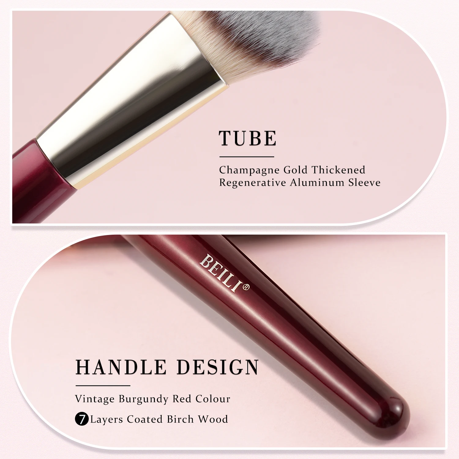 BEILI foundation brush 1 piece for liquid cream powder contour blending makeup Kabuki powder brush beauty tool