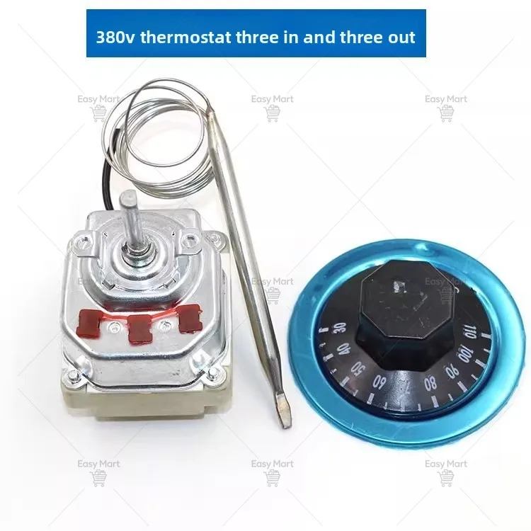 380V Thermostat 30-110 Degrees 50-300 Degrees, Knob Temperature Control Switch, Three-phase Electric Temperature Controller