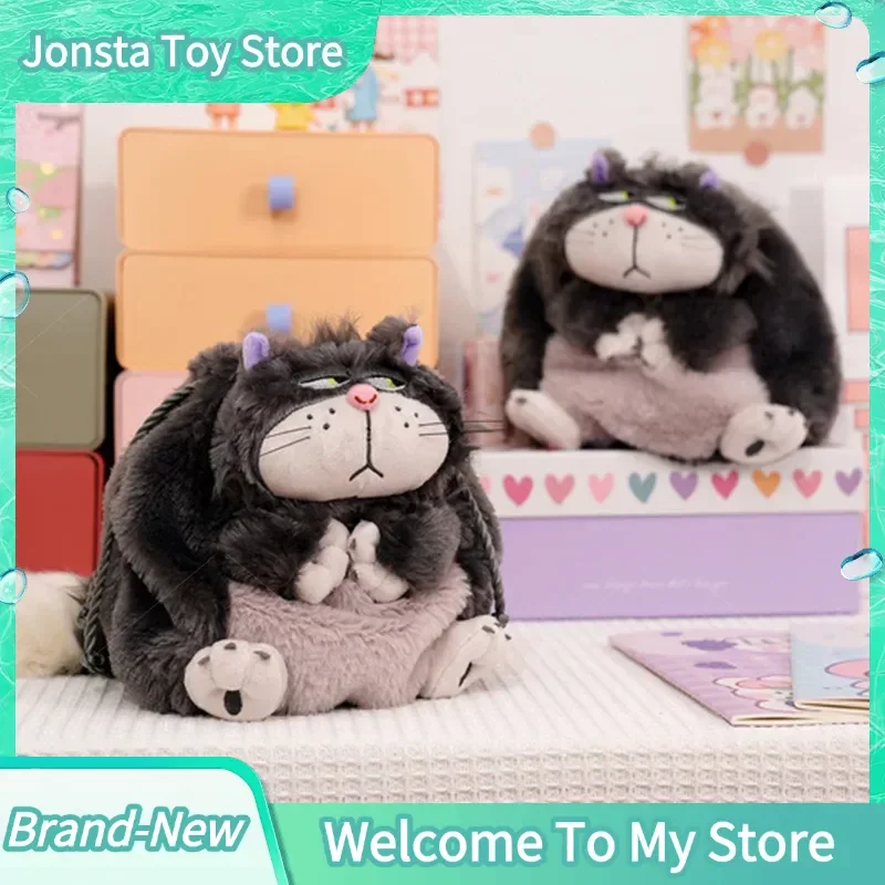 【In Stock】Lucifer Cat Portable Drawstring Pocket Plush Toy Doll Tokyo Disneyland Cartoon Anime Cinderella Cosmetic Storage Bags view 3