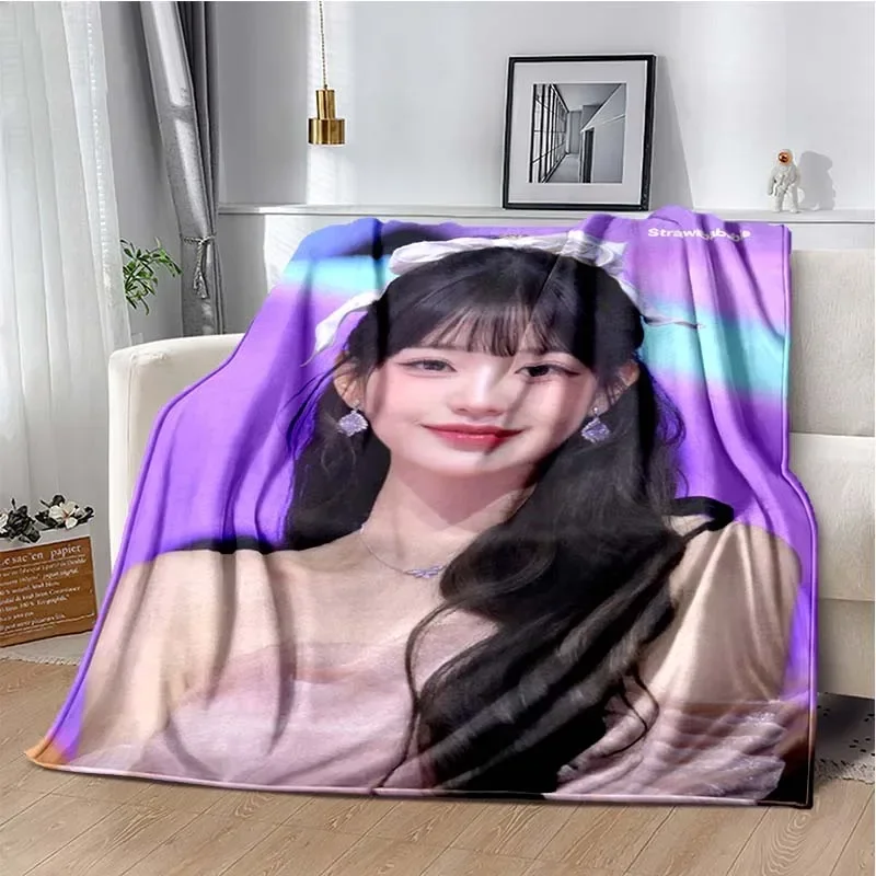 Female celebrity J-Jang Wonyoung printed blanket, living room sofa, bedroom decoration blanket, soft and warm, izable