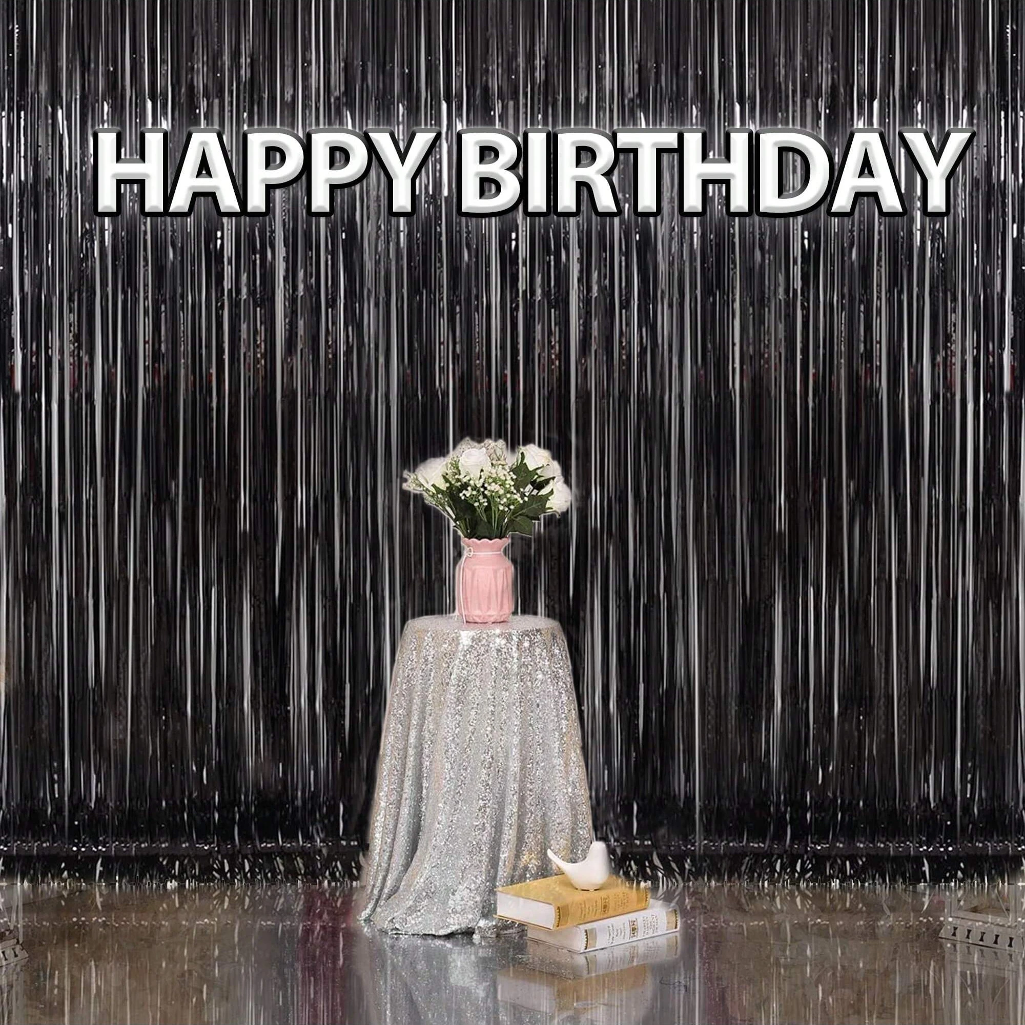 3 قطع 2 م ستائر شرابة، ستائر حرير المطر من رقائق القصدير، حفلات أعياد الميلاد، حفلات الزفاف، الأولاد والبنات، ديكورات كشف الجنس #5