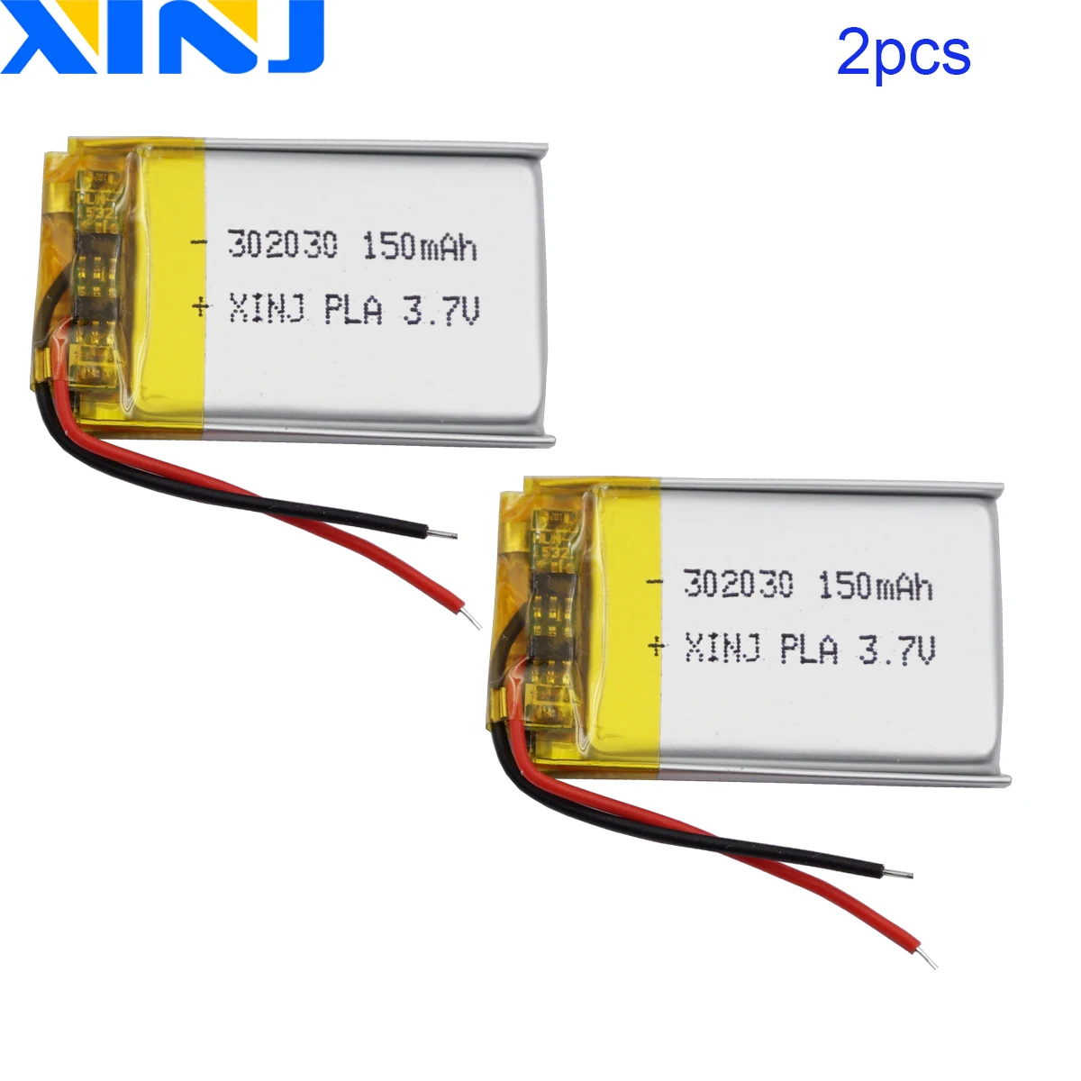 2pcs 3.7V 150mAh 0.555Wh Li-Polymer Li Lipo Battery 302030 For Bluetooth Speaker Headphones GPS Sat Nav Driving Recorder 032030