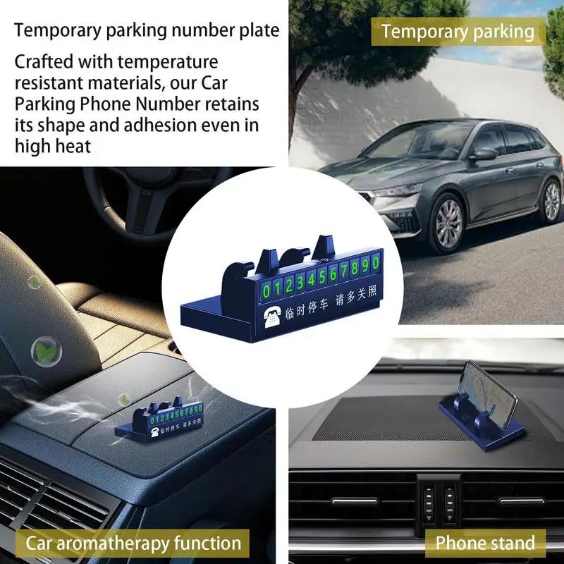 Parking Number Plate Car Dashboard Temporary Stop Display Telephone Number Plate Car Dashboard Secure Auto Stop Phone Number