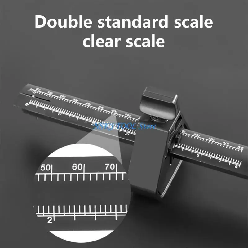 

L8RC Adjustable Woodworking Precisions Rule Sliding Metal Graduated Drawing Ruler 150mm Woodworking Ruler