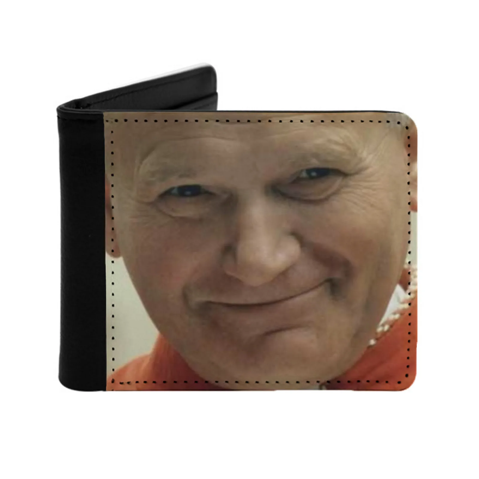 

John Paul II Новый мужской кошелек Короткий модный кошелек из искусственной кожи Мультикарточный кошелек Папа Святой Иисус Христос Не боится Иисус