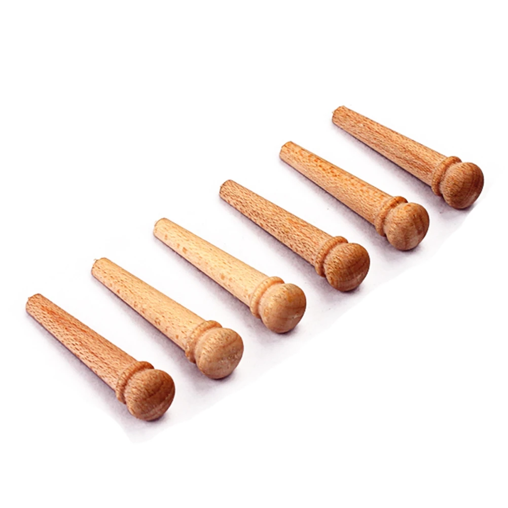 

6 pcs Maple Guitar Bridge Pins Acoustic String Pegs Parts Replacement Durable Sound Clarity Wooden PegsVintage Style