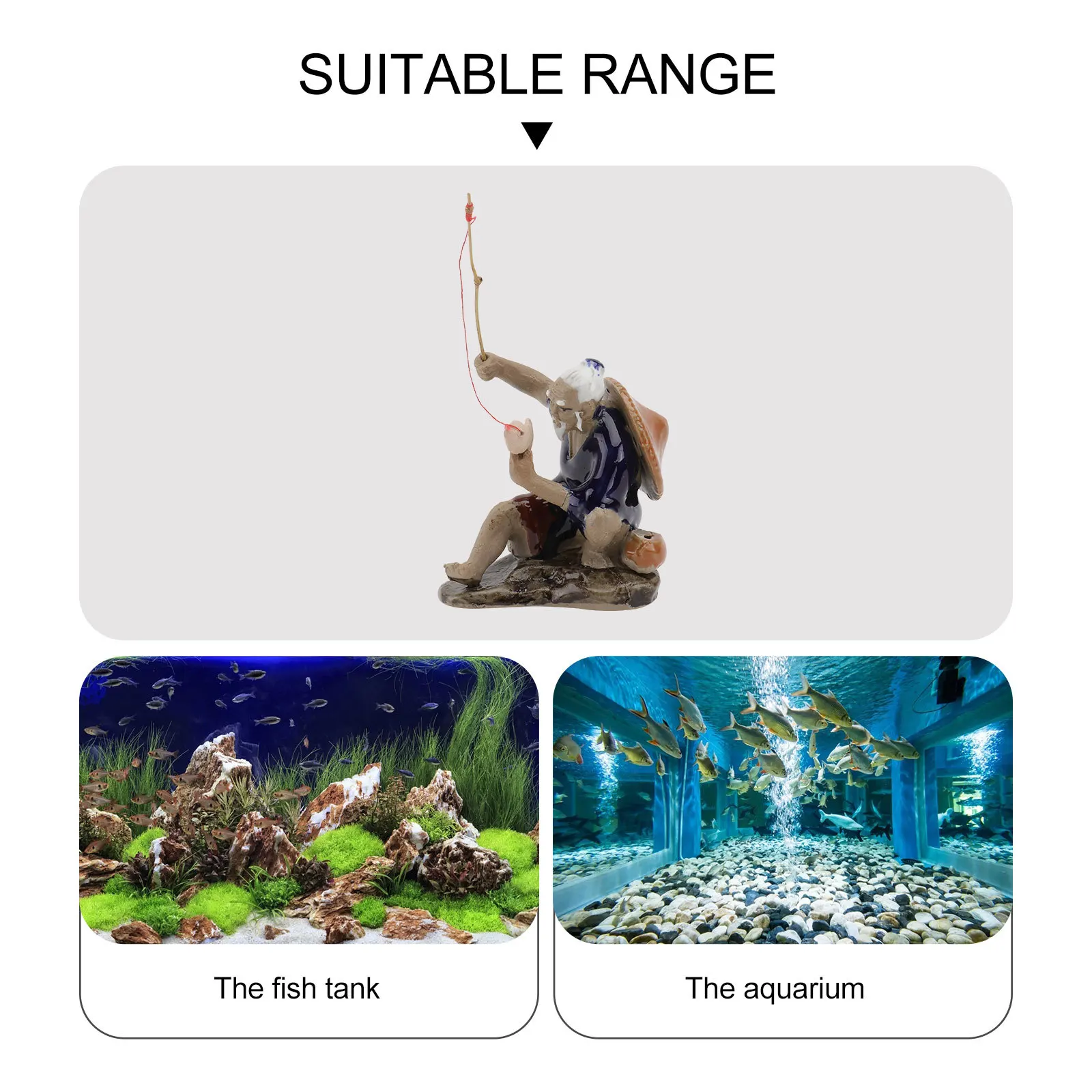 

2Pcs Fisherman Ornaments Bonsai Adornments Creative Aquarium Decorations Gardening Decoratives Unique Vivid Design