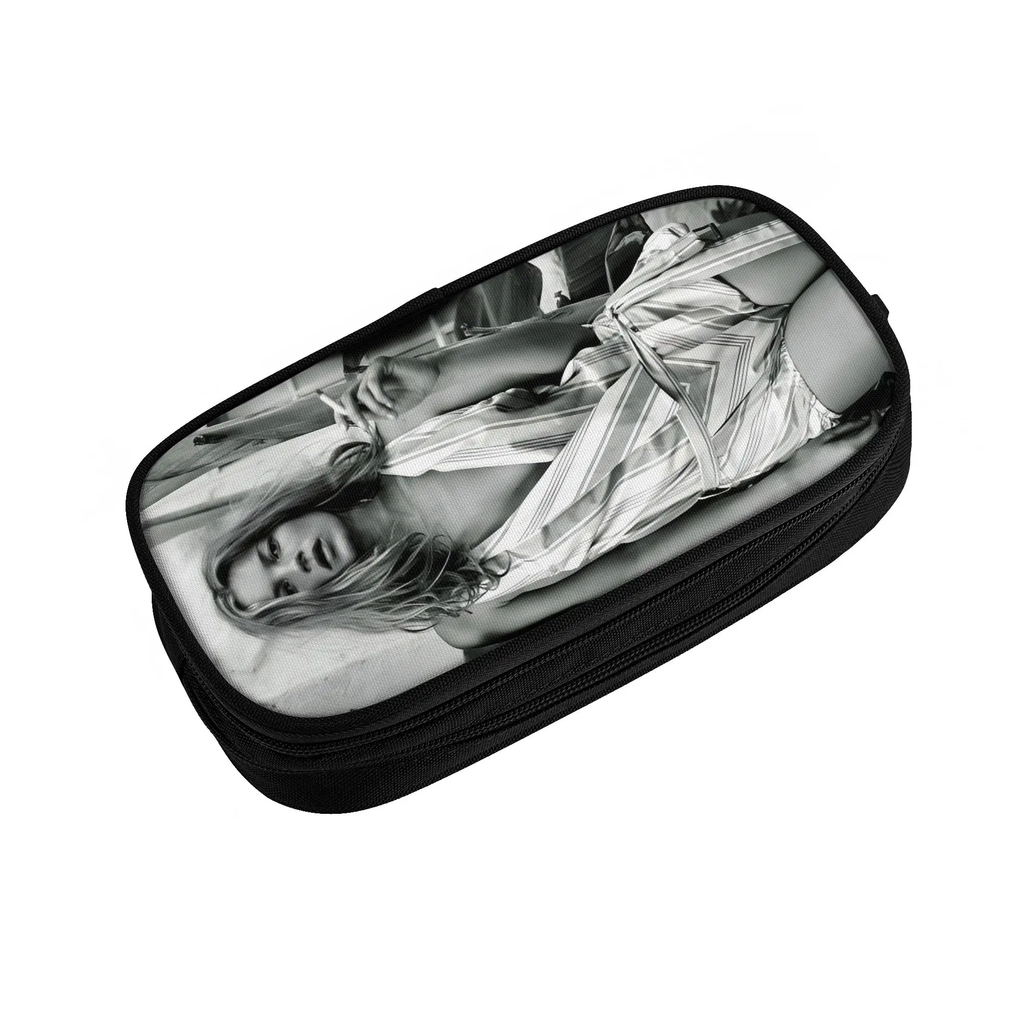 Kawaii English Model K-Kate M-Moss  Pencil Case for Boys Girls  Large Capacity Pen Box Bag School Accessories