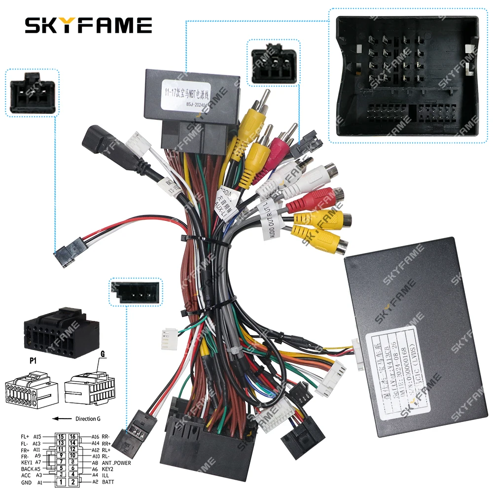 SKYFAME سيارة 16pin الأسلاك تسخير محول Canbus صندوق فك أندرويد راديو كابل الطاقة لسيارات BMW 5 سلسلة F18 F10 M5