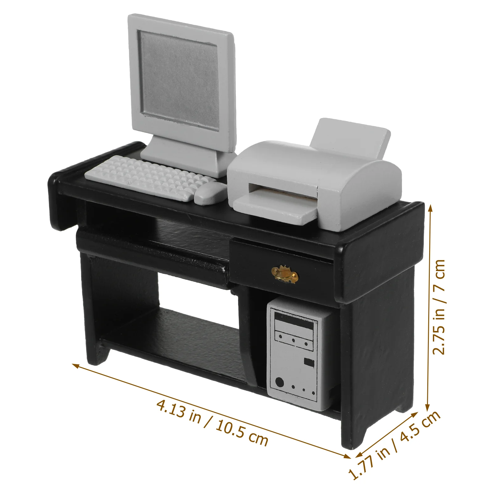 Simulatie Kantoortafel Stoel Scène Rekwisieten Mini Computers Miniatuur Dingen Miniaturen