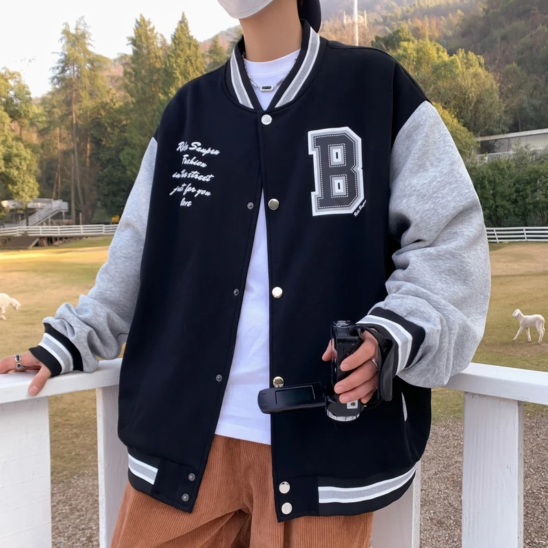 

Повседневный американский бейсбольный джет для мальчиков, весенне-осенний молодежный модный спортивный свободный топ KFGZ, подставка из полиэфирного волокна