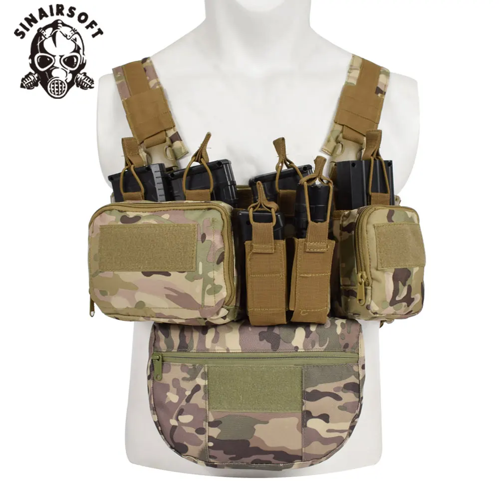 Tactical TCM Nylon Peito Rig Vest, Molle Sistema Magazine Pouch, Drop Dump Pouch, Cintura Bag Fit, Airsoft Caça Vestuário Acessórios