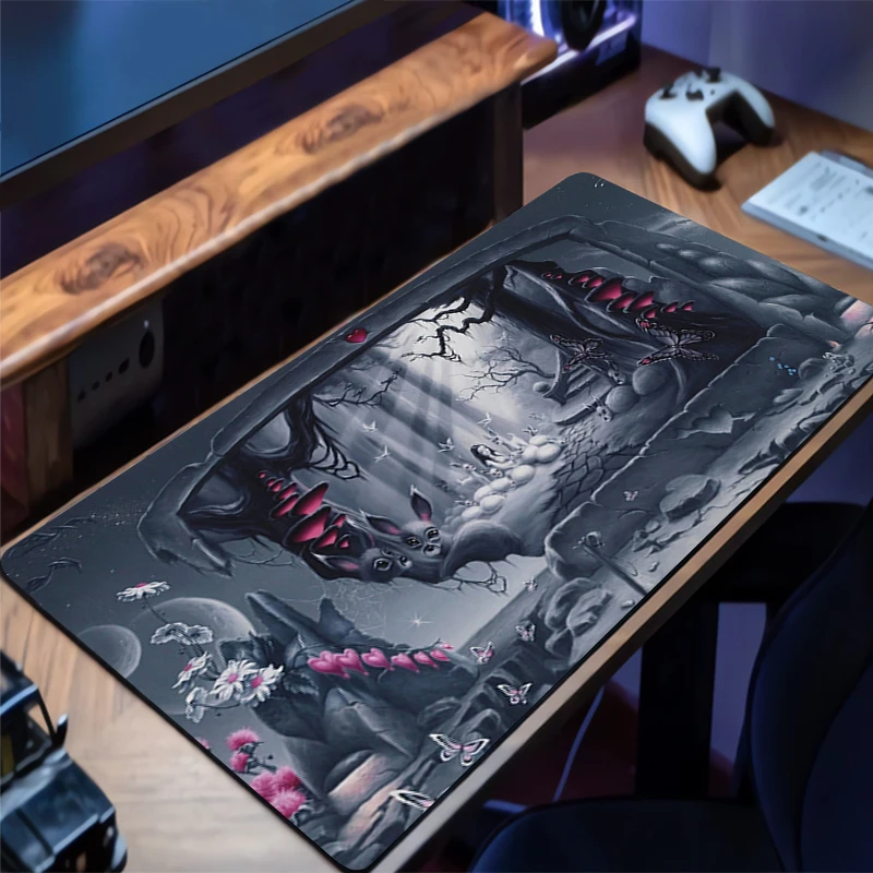 Anime computador mouse pad alice sonho gamer grande kawaii mouse pads gaming mousepad macio mesa mause teclado mouse tapete