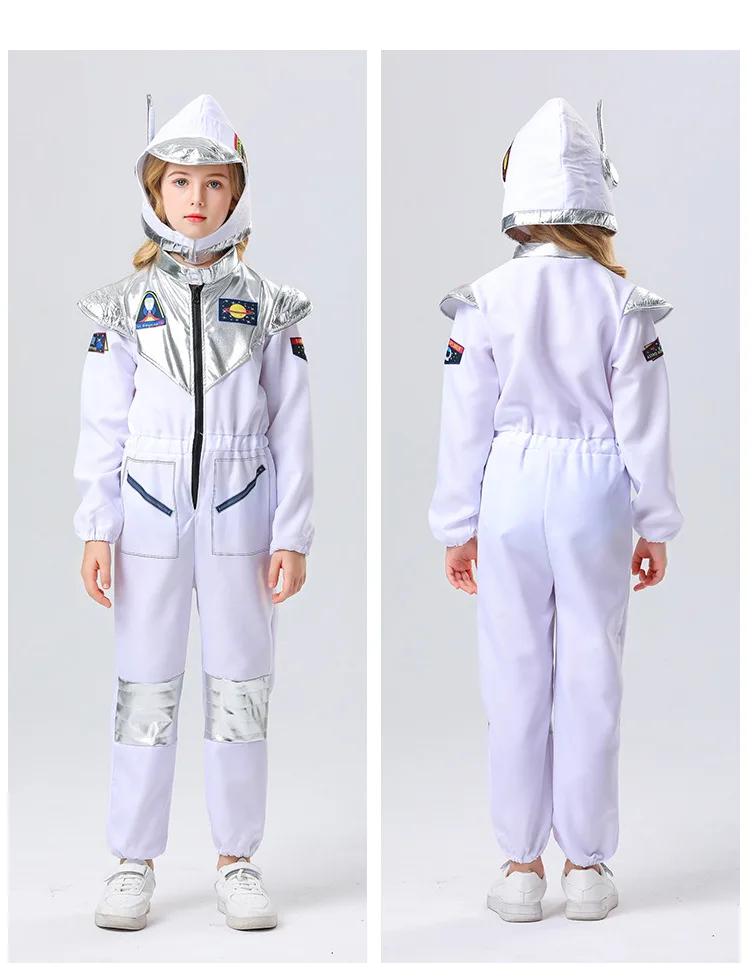 New Year Space astronaut Cosplay Costume White Space Astronaut  Free White Gloves Halloween Christmas Party Dress Up Gift