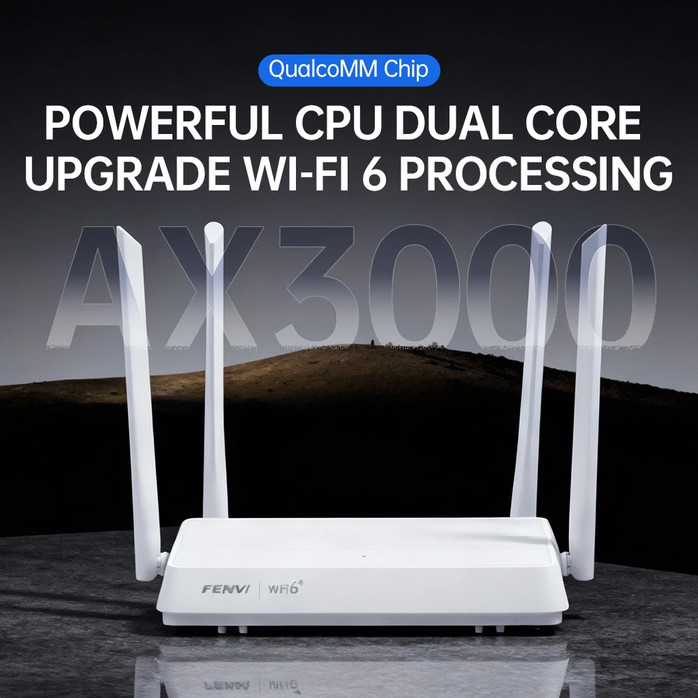 

Беспроводной гигабитный маршрутизатор FENVI AX3000 WiFi 6, 802.11AX, двухдиапазонный, 2,4G/5 ГГц, с 4 антеннами, гигабитный повторитель Wi-Fi, усилитель сигнала