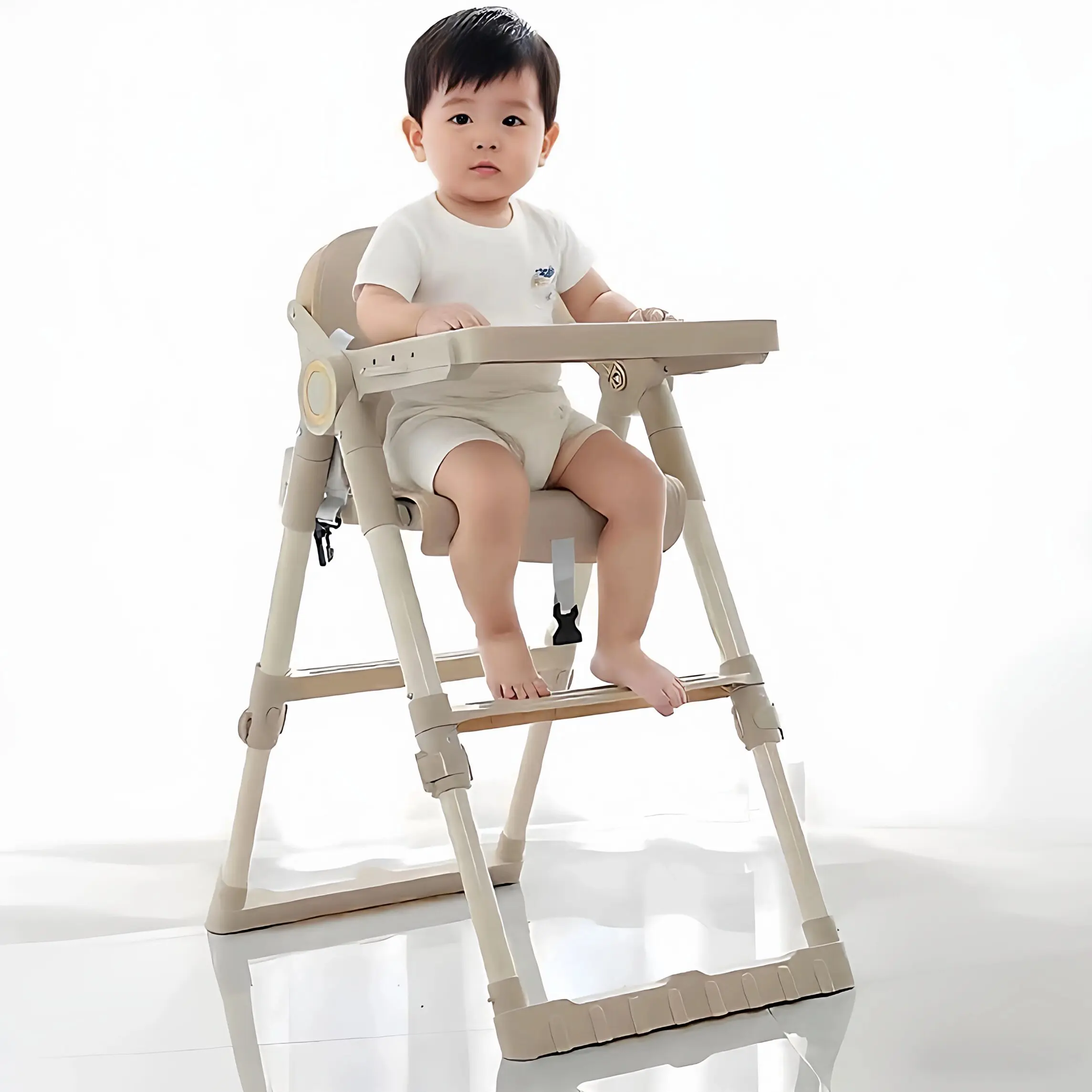 Foldable Baby High Dining Chair, Portable Infant Feeding Seat for Home Restaurant Hotel,Stable Support for Baby Kids Daily Use