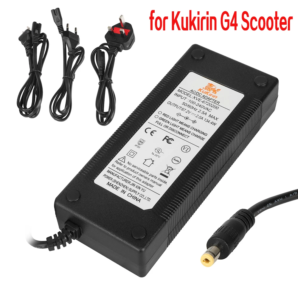 

For Kukirin G4 Electric Scooter 67.2V2.0A DC2.1 Charger Adapter Power supply US/ EU/ UK /AU Plug Battery Chargering Tool