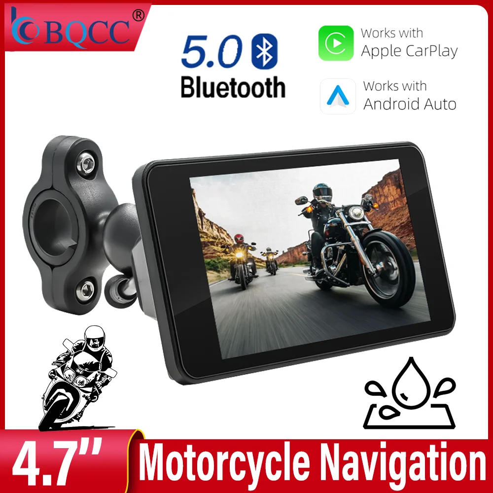 

BQCC 4,7-дюймовый автомобильный плеер для мотоцикла, беспроводной Carplay Android Auto IPS HD-экран, водонепроницаемый двойной Bluetooth-автомобильный радиоприемник B5341
