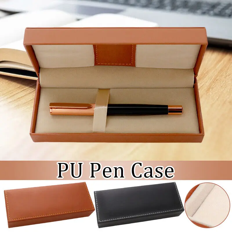 Imagem -02 - Requintado Material pu Pen Case Moda Fountain Pen Box Material de Escritório Escolar Estojo Vazio Presente de Aniversário Packagi