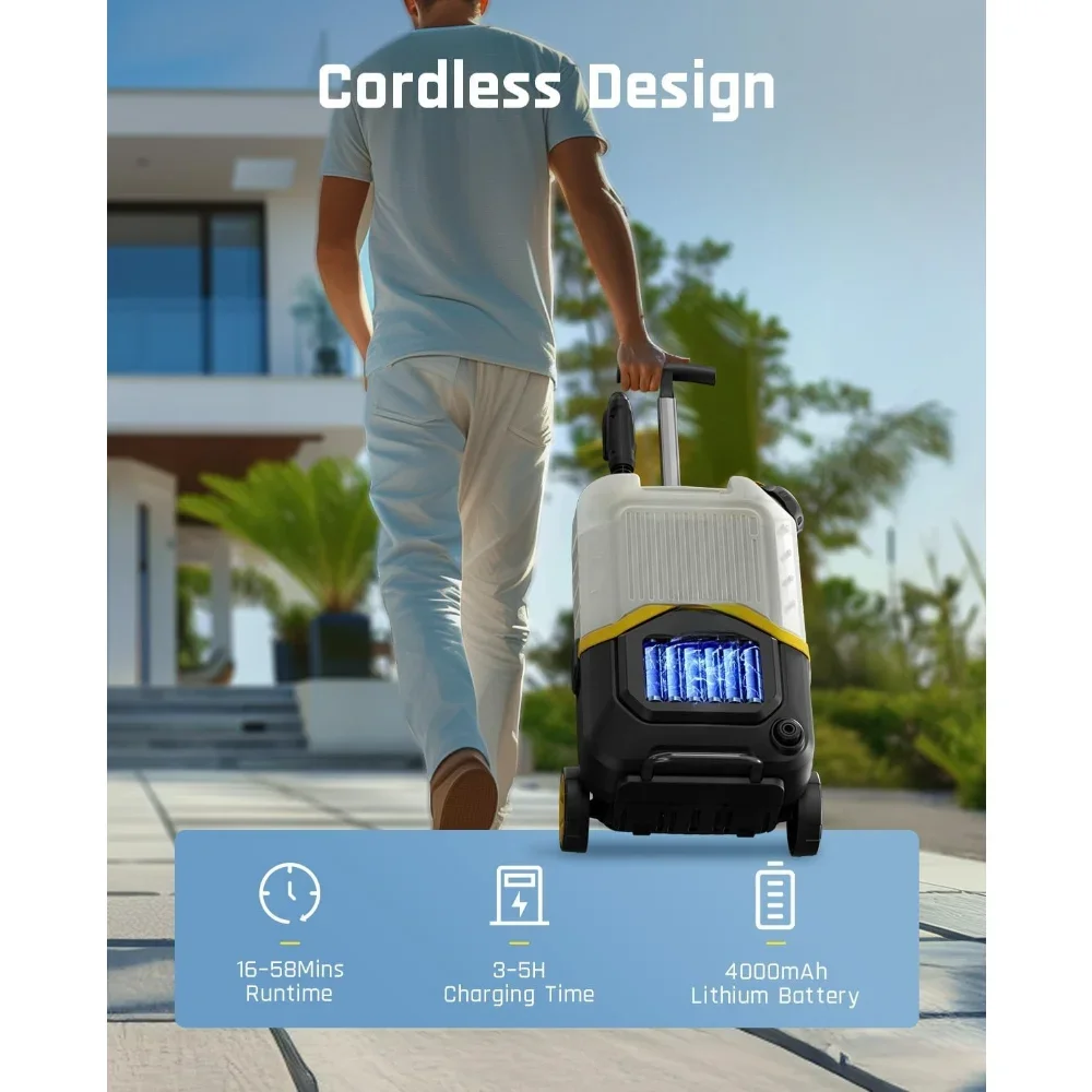 غسالة ضغط لاسلكية فائقة لأثاث الحديقة مع خزان سعة 0.0 جالون، ماكس 725 رطل لكل بوصة مربعة مع فوهة 5 في 1، 20 قدم Hos #1