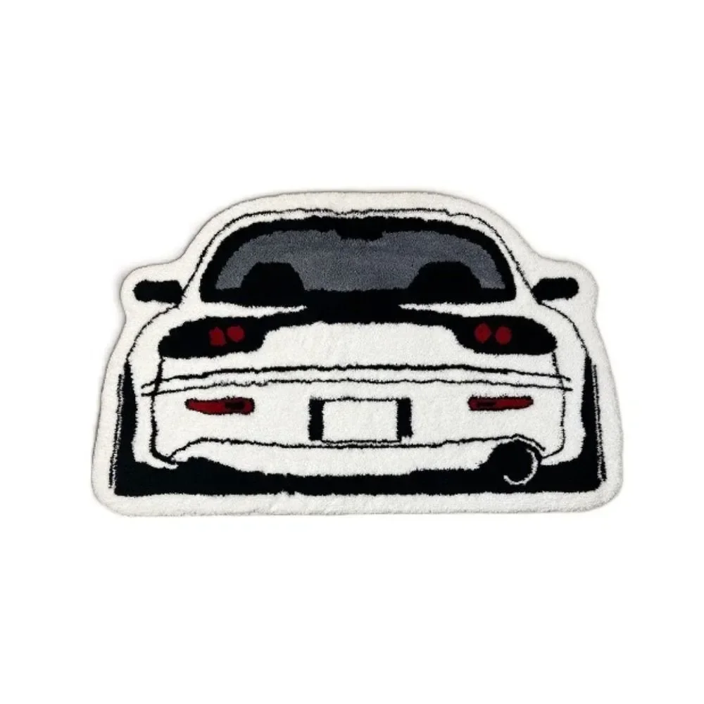 Sports Racing Car Shape Rug Carpet Boy Living Room Bedroom Decor Carpet Embroidered Non-slip Floor Mat Doormat Home Decor