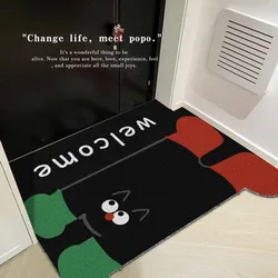 Cartoon door floor mat, door entrance silk ring foot mat can be cut, dirt-resistant door mat, entrance non-slip carpet