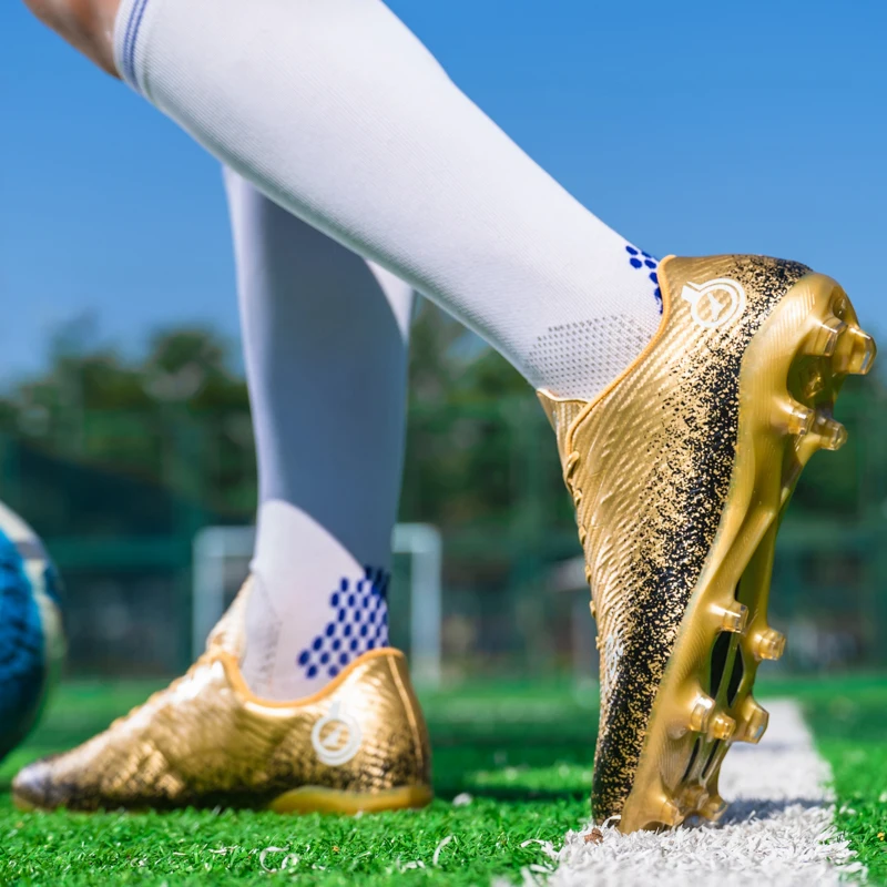 Firm Ground Soccer Cleats Boys Girls Athletic Outdoor Football Shoes, Mens Sport Flexible Athletic Lace Up Soccer ShoesSize33-46