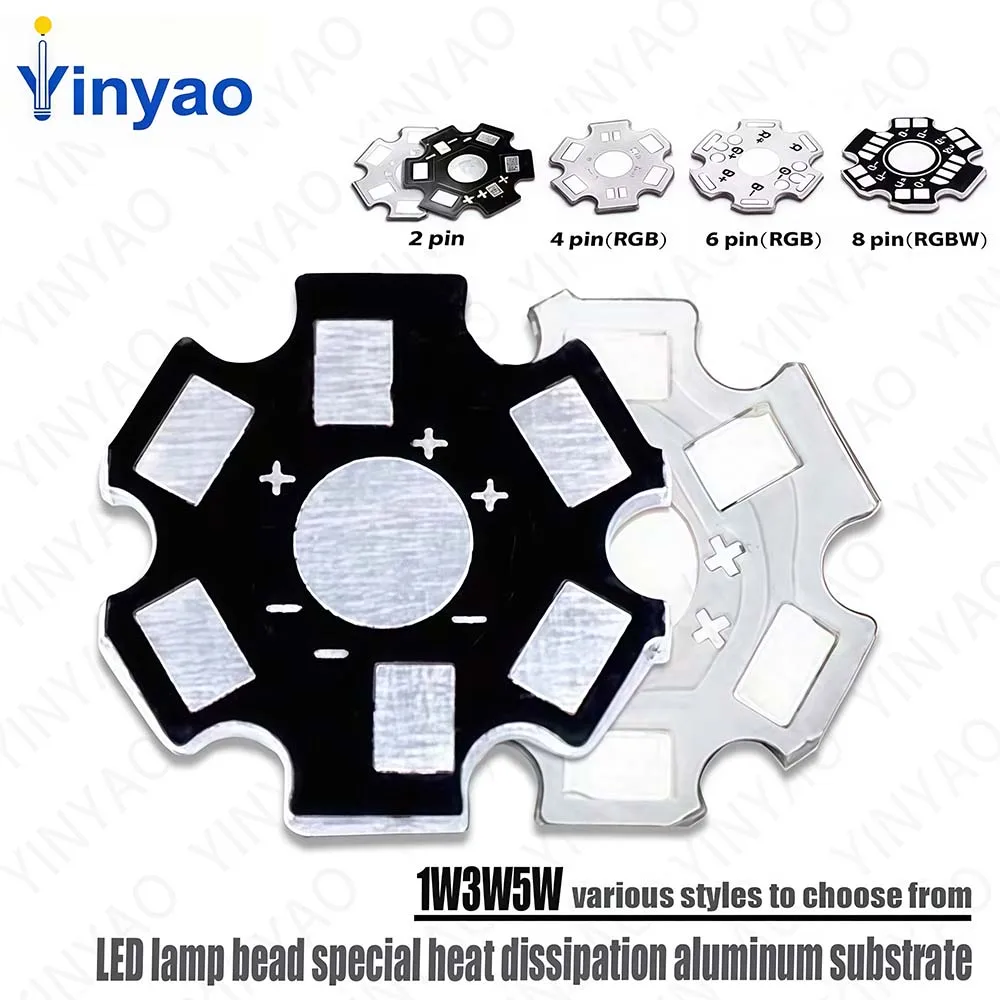 LED PCB Board Heat Sink Aluminum Base Plate Substrate 20mm Star RGB RGBW For 1W 3W 5W Watt High Power LED DIY Flashlight Heatsin