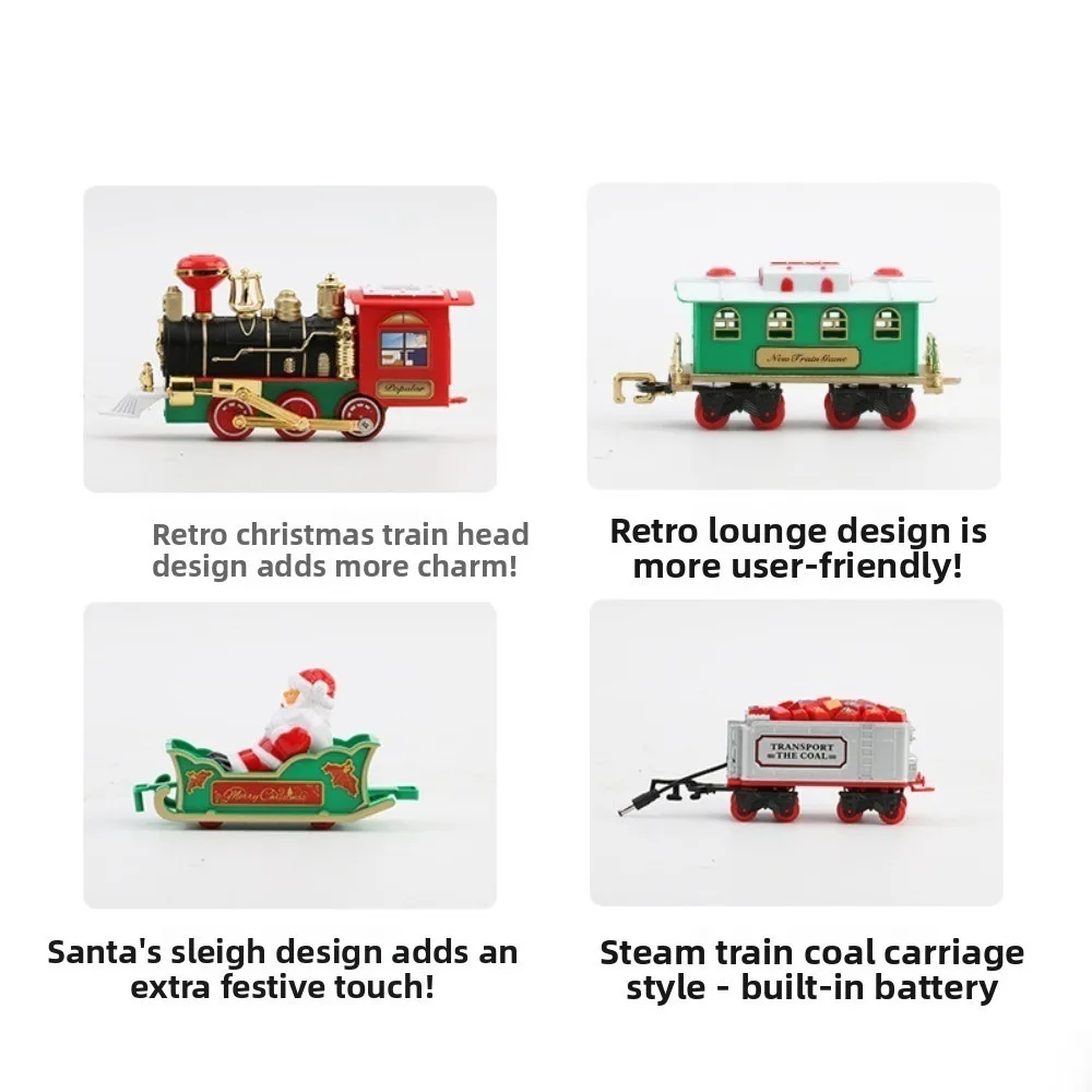 Decorazione dell'atmosfera dell'albero di Natale Il suono e la luce del treno elettrico può appendere l'albero di Natale Regali di Natale dell'auto ferroviaria di Natale