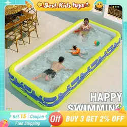 2.1/2.6/3M Large Inflatable Swimming Pool Folding Family Adult Summer Outdoor Baby Bath Bucket Kids Paddling Pool Garden Game