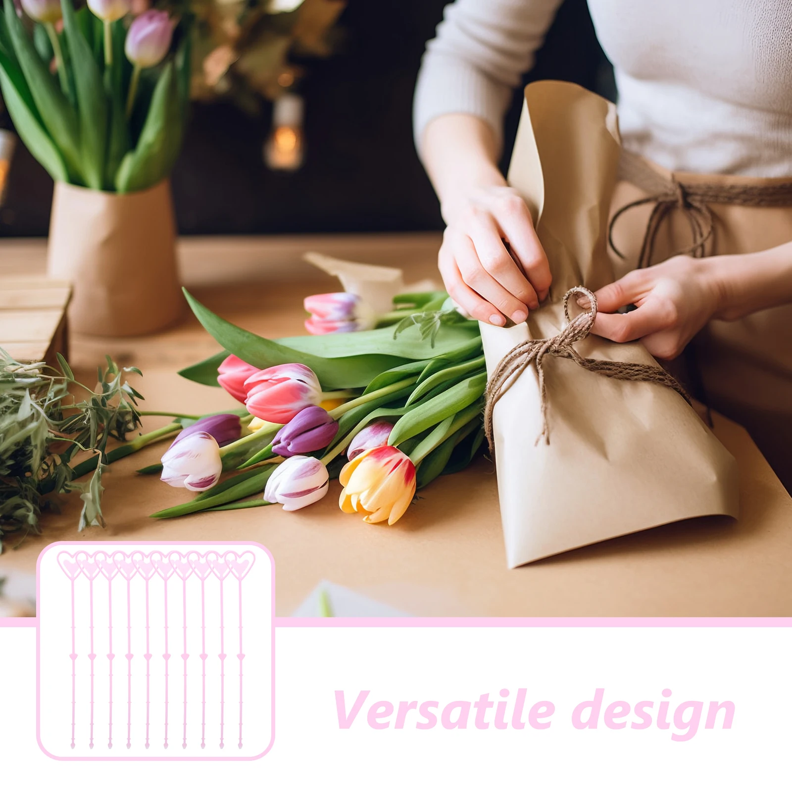 

80 Pink Card Holders Plastic Bouquet Picks Floral Arrangement Accessories Wedding Party Decorations Place Holder Stands Memo