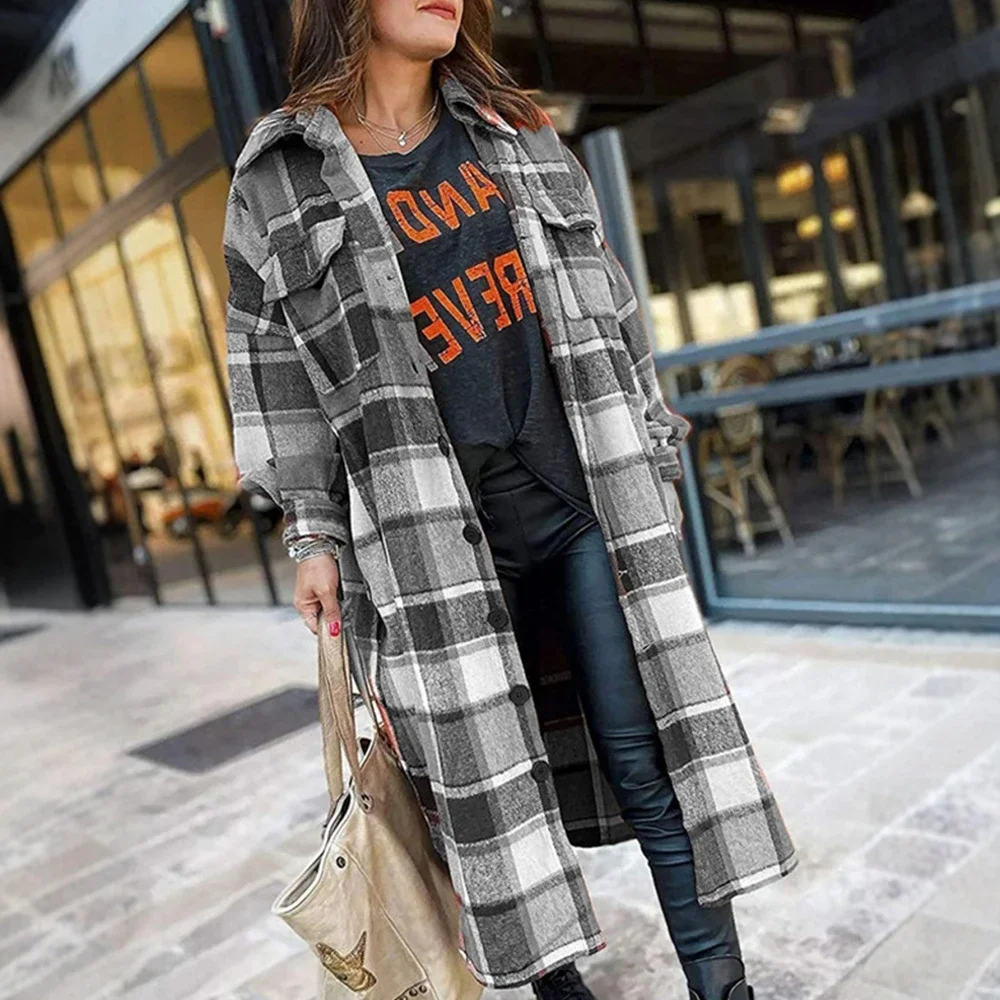 Dames geruit overhemd 2025 herfst essentieel groen blauw geruit lange mouw button-down kraag veelzijdige stylingoptie