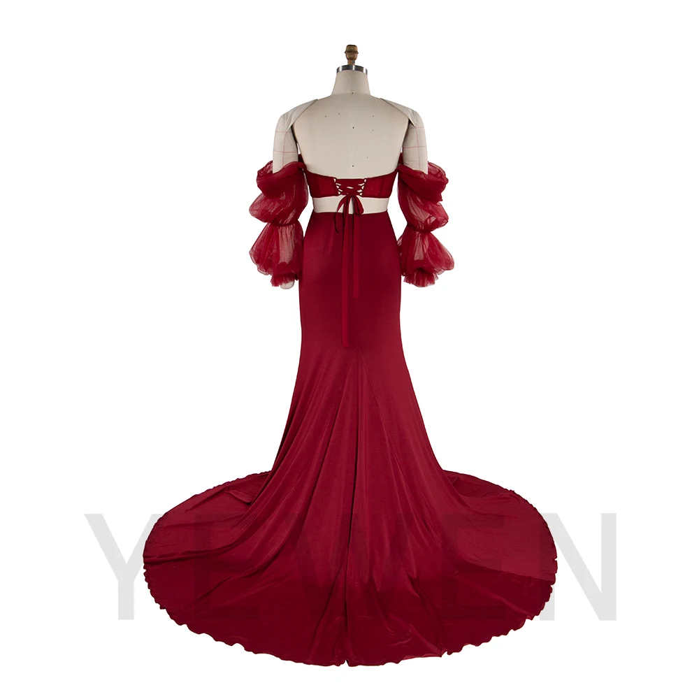 طقم مكون من قطعتين بأكمام شفافة من القماش القابل للتمدد لفساتين استحمام الطفل لالتقاط الصور الفوتوغرافية