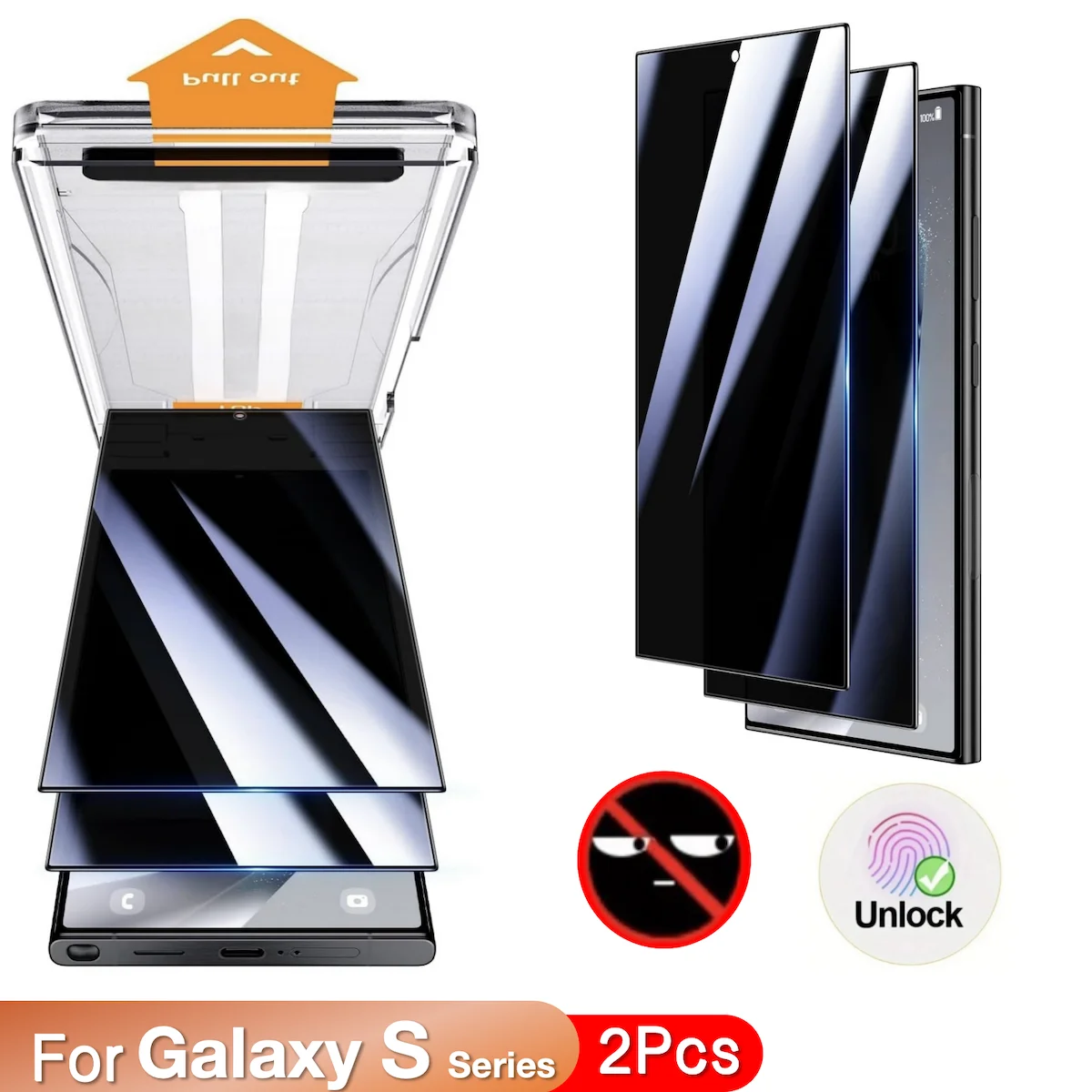 2Pcs For Samsung Galaxy S24 S 23 S22 Plus Ultra 5G Screen Protector Tempering Glass Phone With Install Kit Remove Explosion