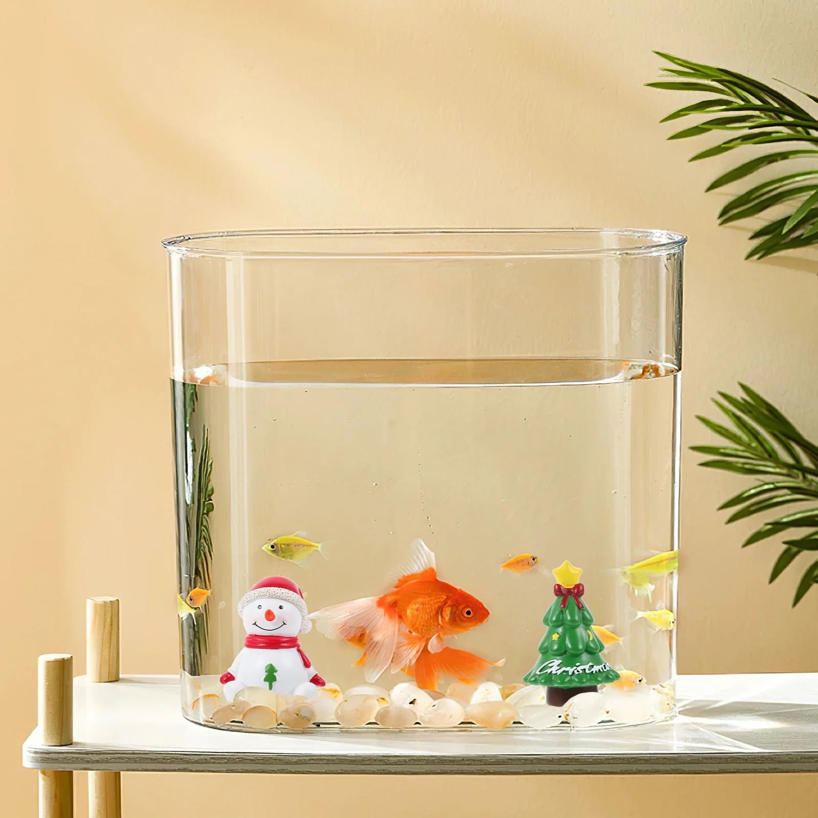 

3Pcs Xmas Resin Santa Tree Snowman Mini Ornaments Fish Tank Decoration Christmas Micro Landscape Xmas Aquarium Ornament