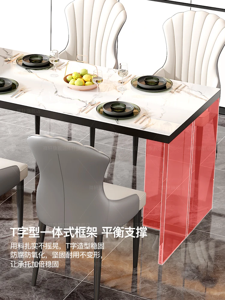 Acrylic slate island dining table integrated island bar counter foldable open multi-functional living room kitchen