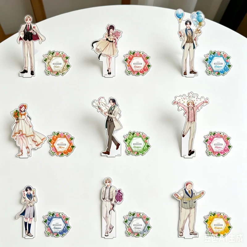 15cm Anime Kono Oto Tomare! Sounds of Life Character Badge DIY Acrylic Stand for Display Cabinet, Desktop Decoration Keychains