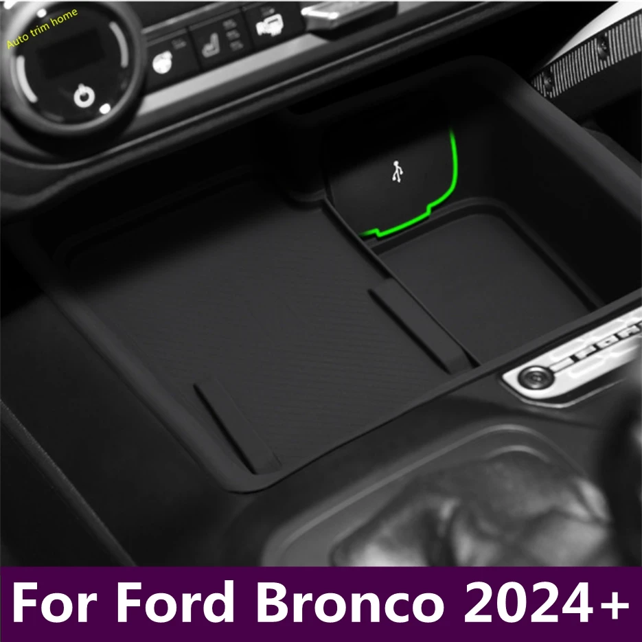 

Car Center Console Wireless Charger Silicone Protector Pad Interior upgrade Accessories Cover Fit For Ford Bronco 2024 2025