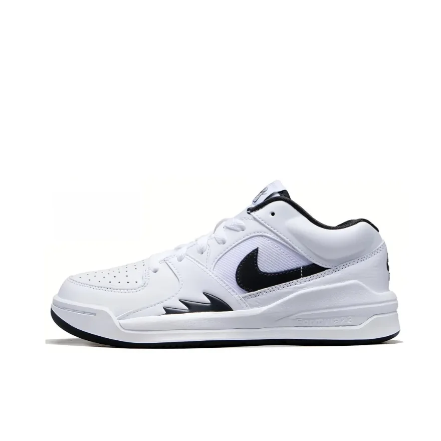 Nike Stadium 90 men's comfortable and versatile low-top basketball shoes non-slip wear sports shoes white and black colorway