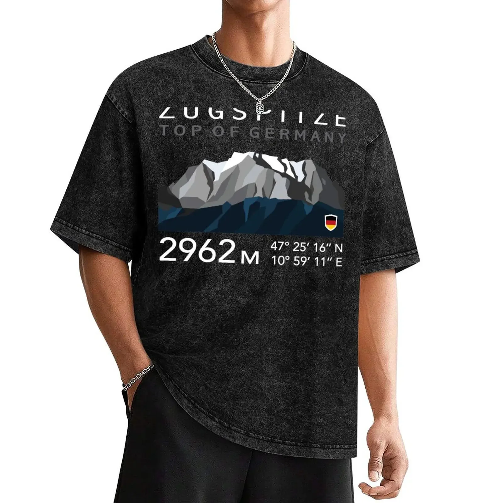 

Zugspitze 2962 Garmisch Partenkirchen Bavaria Germany Mountain T-Shirt graphic tee shirt kawaii clothes Men's t-shirt