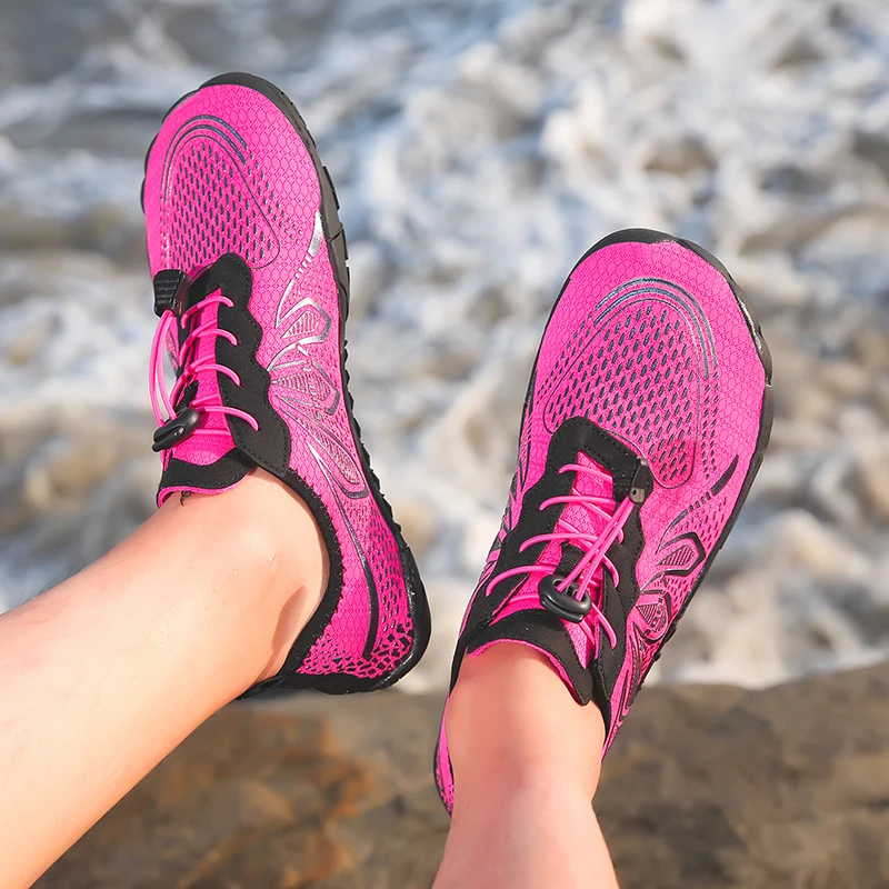 Sapatos de natação unissex para mulheres, sapatos de praia descalços, sapato esportivo respirável, secagem rápida, sapatilhas aqua do mar, sapatilha de verão