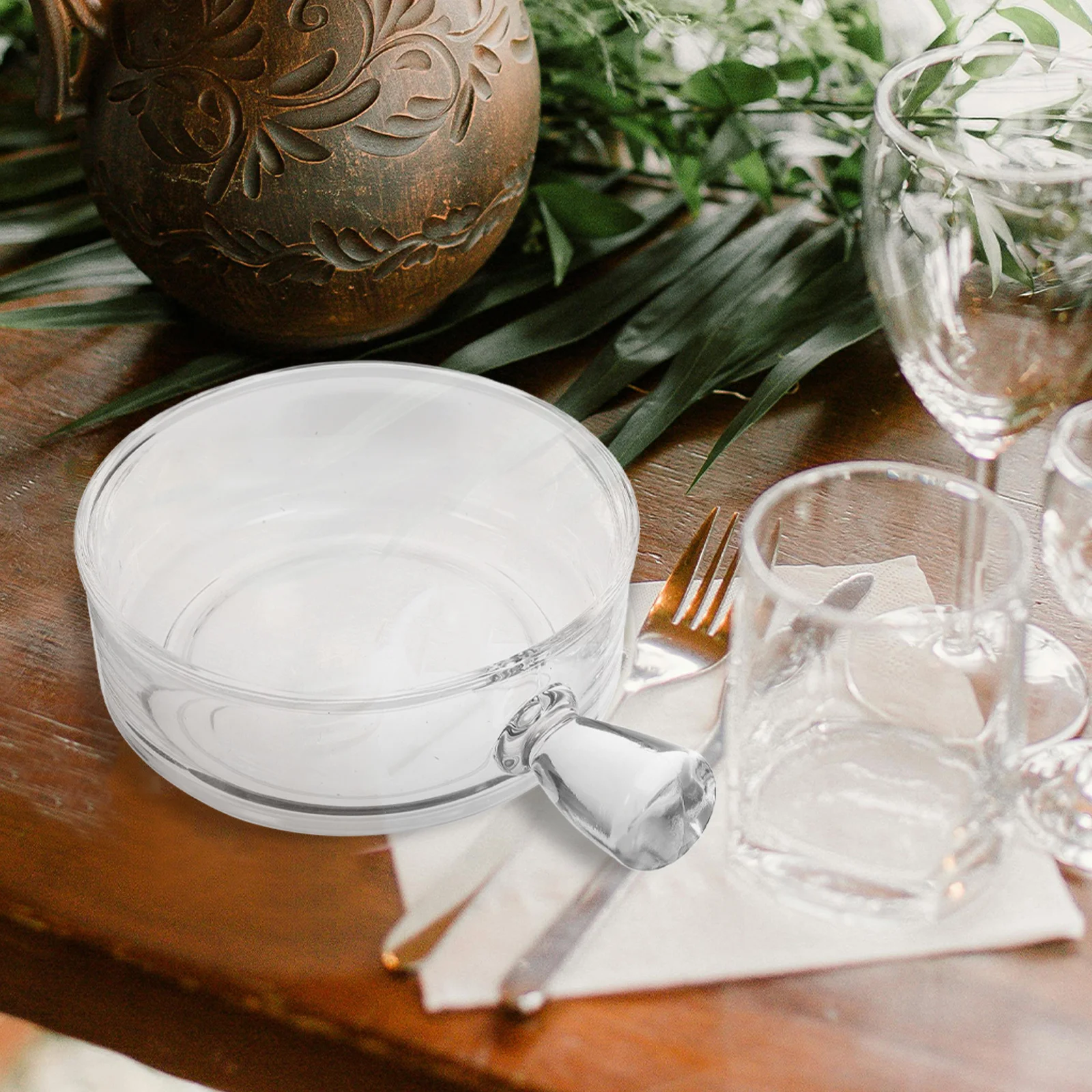 

Glass Salad Serving Bowl Large Capacity Handle Nordic Design Suitable for Parties Family Meals Home Kitchen Salad Bowl