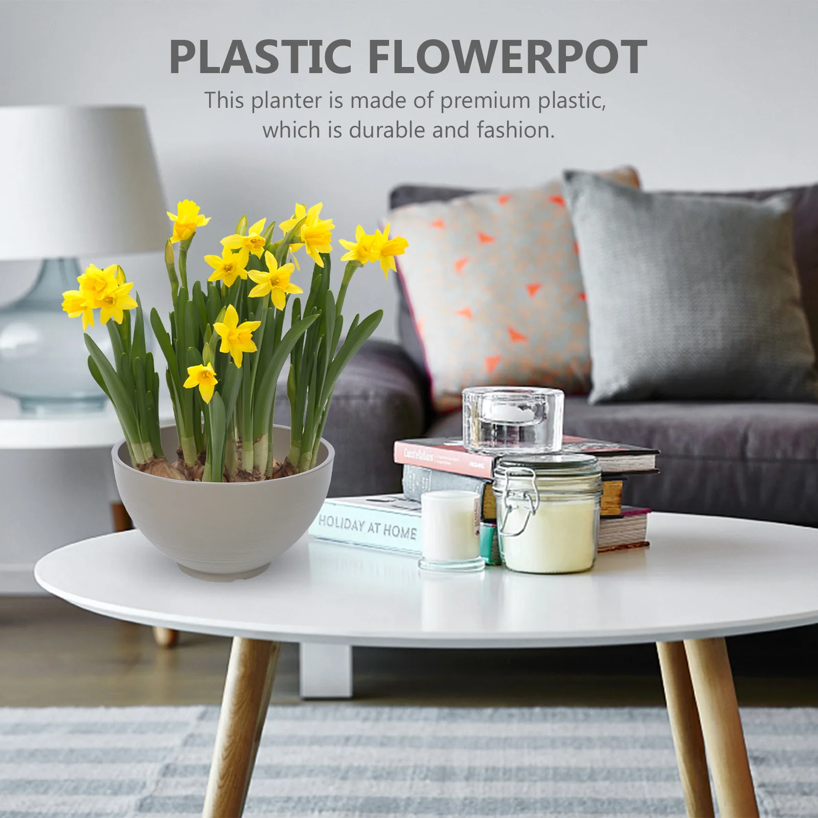 Fish Tank Plants Farming Hydroponic Flowerpot Resin Lily Daffodil Planting Plastic Dark Grey Garden Container