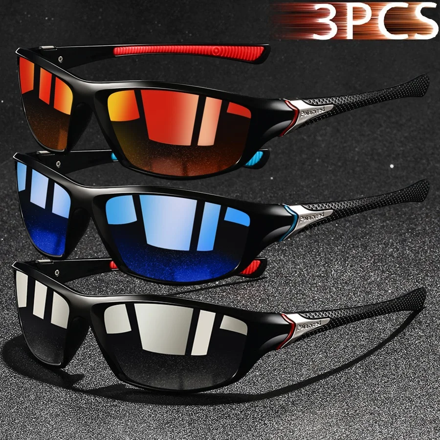 

3 Pieces Photochromic Polarized Sports Vintage Sunglasses Men Women Fishing Cycling Driving Mountaineering Chameleon Sun Glasses