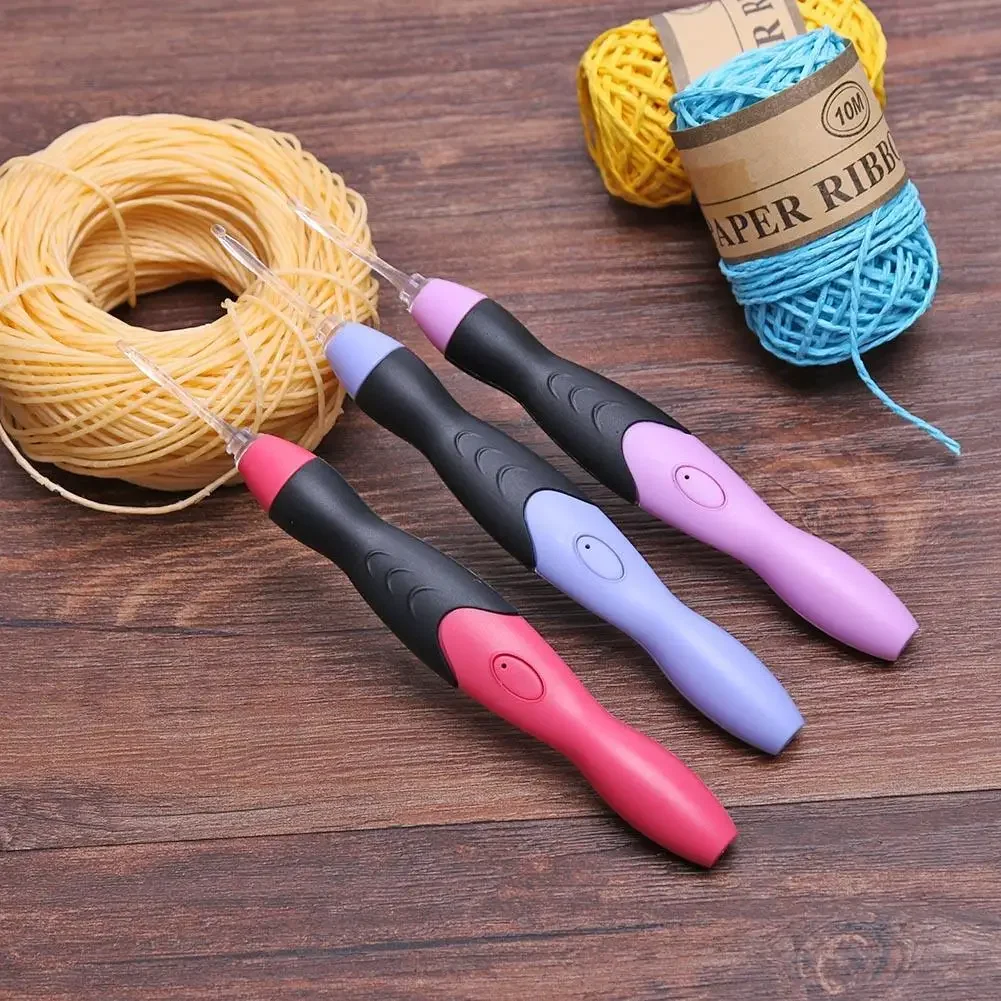 9 in 1 USB Light Up Crochet Hooks Handmade Knitting Needles LED Sewing Tools Set DIY Weaving Sweater Tool Kit Sewing Accessories