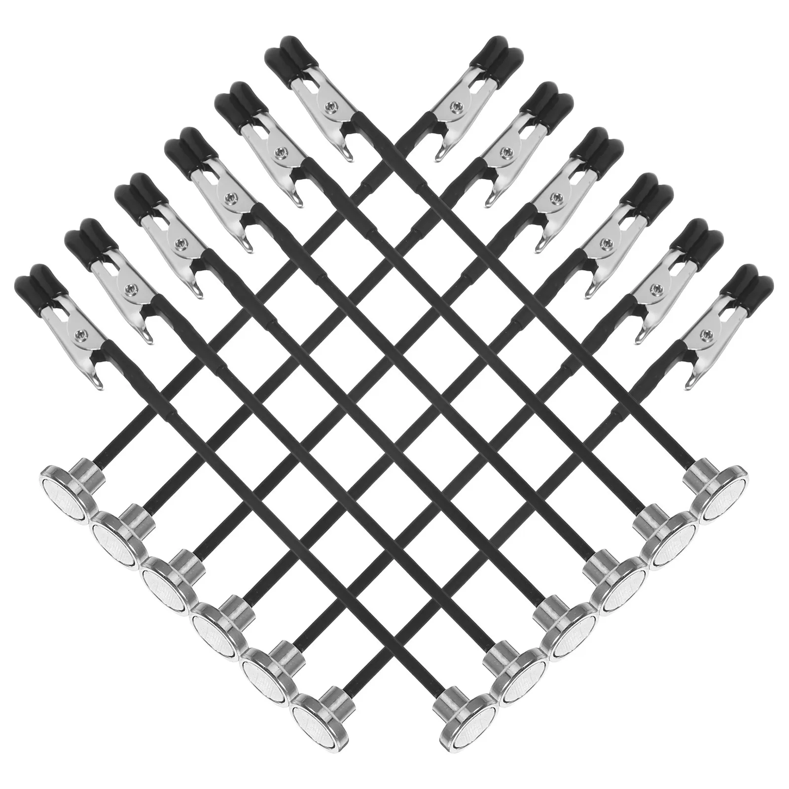 12Pcs Alligator Clip Display Stands Magnetic Bendable Base Rubber Soft Head for Price Tags Place Cards Desk Organizer