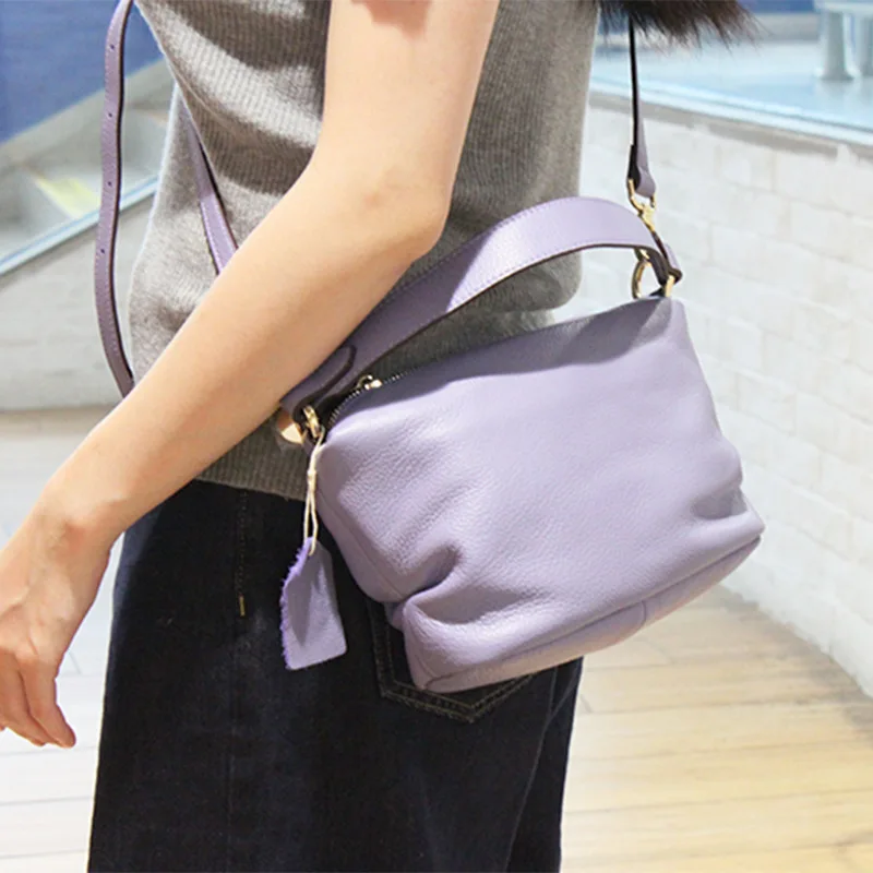 Candy-Colored Summer Handbag for Women, Genuine Leather Small Shoulder & Crossbody Bag 2026 New Trend Hobo Ladies Designer Purse