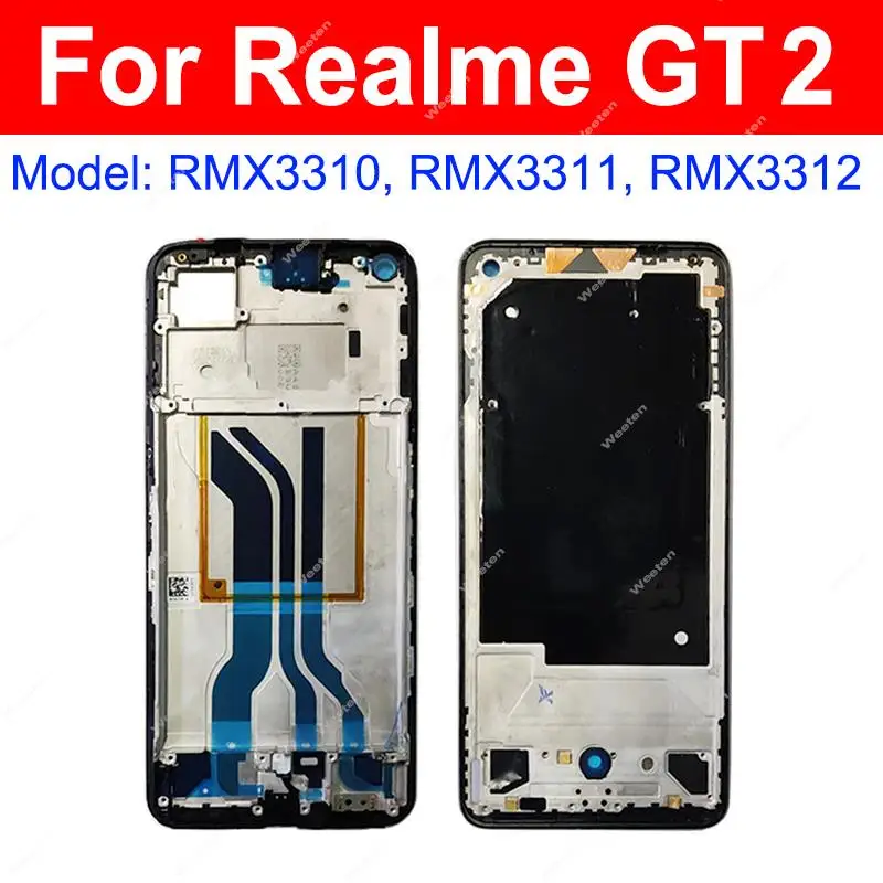 For Realme GT Neo 3 3T Neo2 Neo2T GT NEO GT 2 Master 5G Front LCD Screen Cover LCD Frame Housing Case Bezel Parts