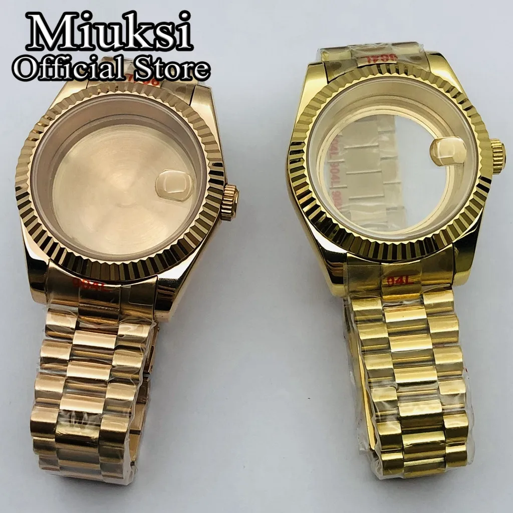 Miuksi 36mm/40mm stérile boîtier de montre en verre saphir ajustement NH35 NH36 NH34 ETA2824 2836 Miyota8215 PT5000 DG2813 3804 mouvement